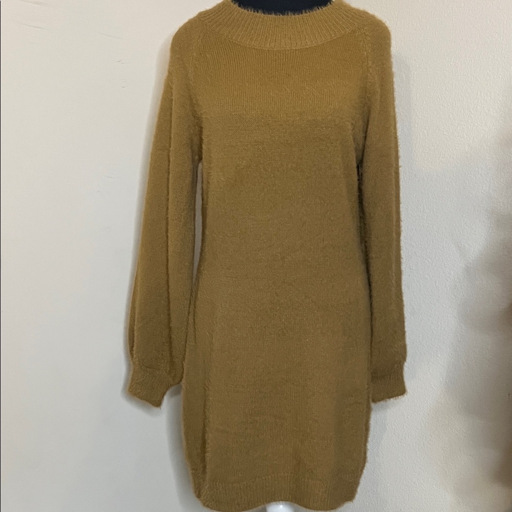 SHEIN Tan Long Sleeve Dress